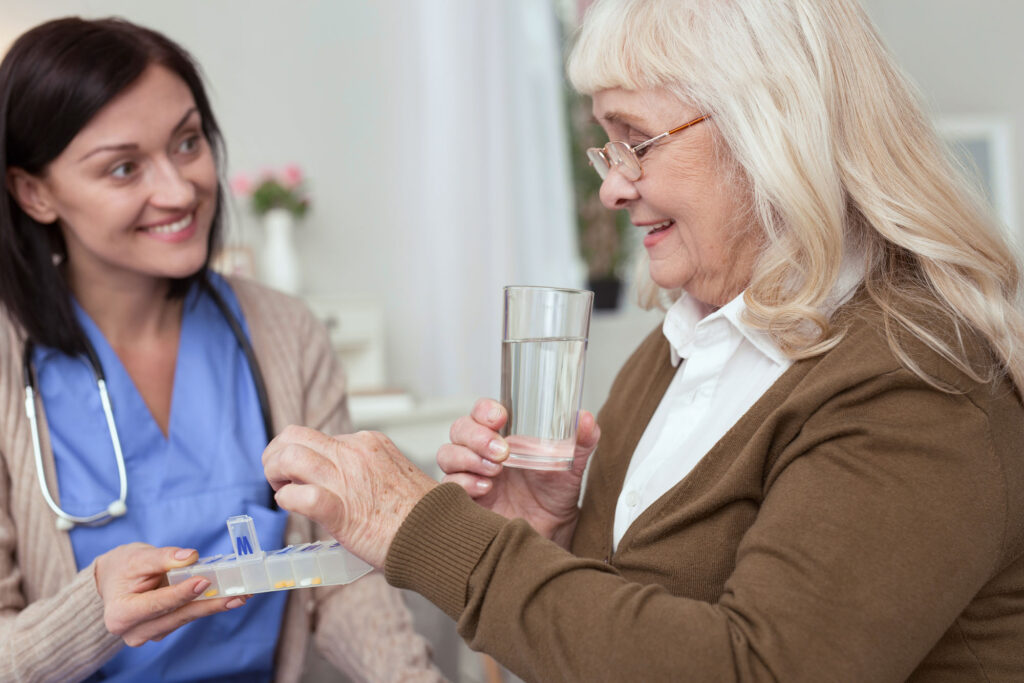 Elder care can help aging seniors stay current on their medications.